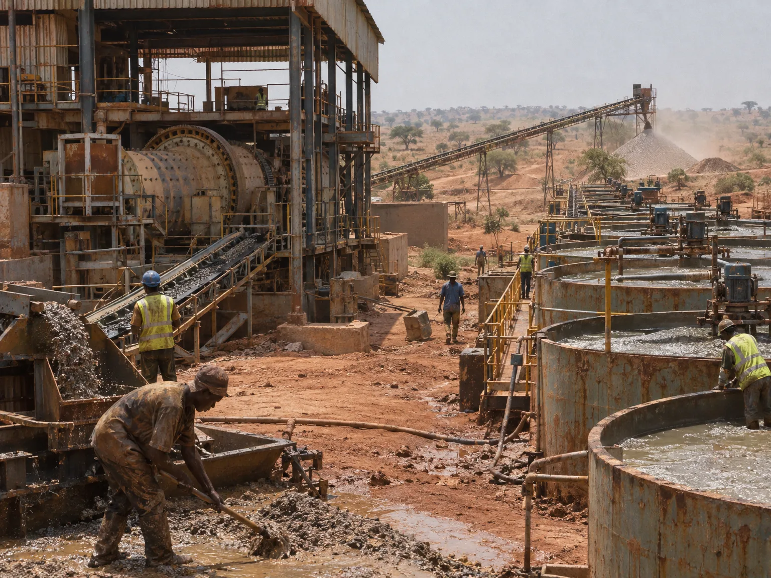Gold processing plant in southern Mali